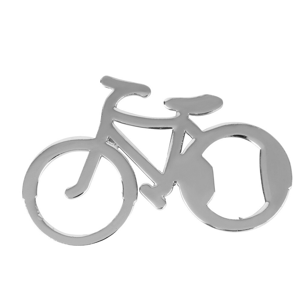 Bike Bicycle Shape Keychain Smooth Silver Zinc Alloy Bottle Opener Beer Can Gift