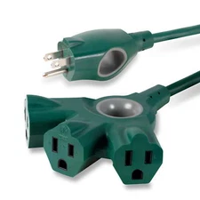 Philips EZGrip 25FT 16AWG 3-Outlet Extension Cord Green Indoor/Outdoor 15A 25'