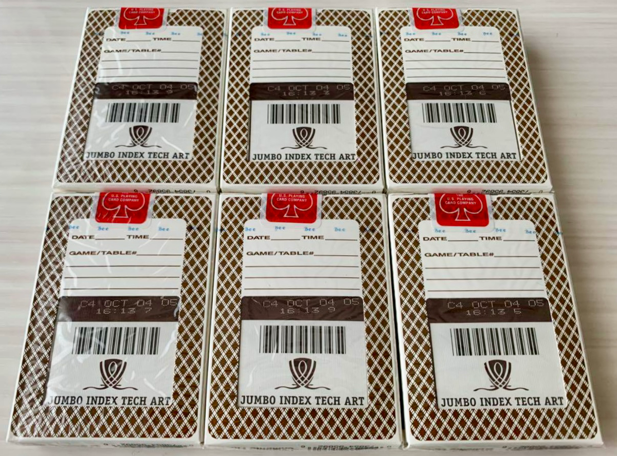 Bee Wynn Casino Playing Cards 6 Decks Brown Jumbo Index Tech Bee Wynn Casino Playing Cards 6 Decks Brown Jumbo Index Tech