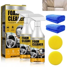 2PCS Car Interior Foam Cleaner Spray - Stain Remover for Seats & Upholstery