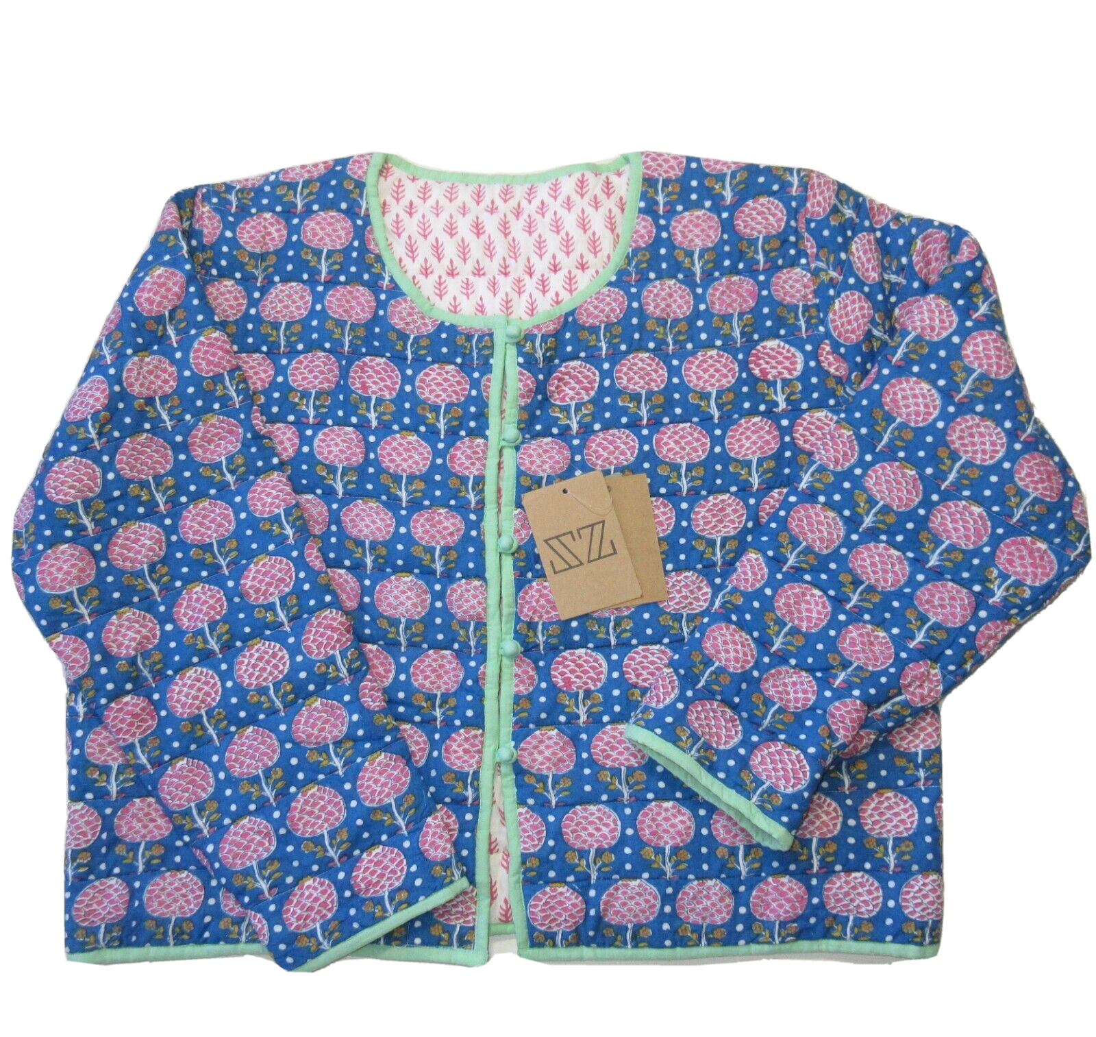 SZ Blockprints Reversible Quilted Jacket - ノーカラージャケット