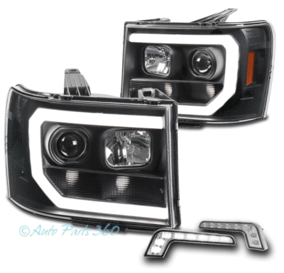AKKON - For Black Smoke 07-13 Sierra 1500 07-14 Sierra 2500HD 3500HD Headlights Front Lamps Direct Replacement AKKON - For Black Smoke 07-13 Sierra 1500 07-14 Sierra 2500HD 3500HD Headlights Front Lamps Direct Replacement