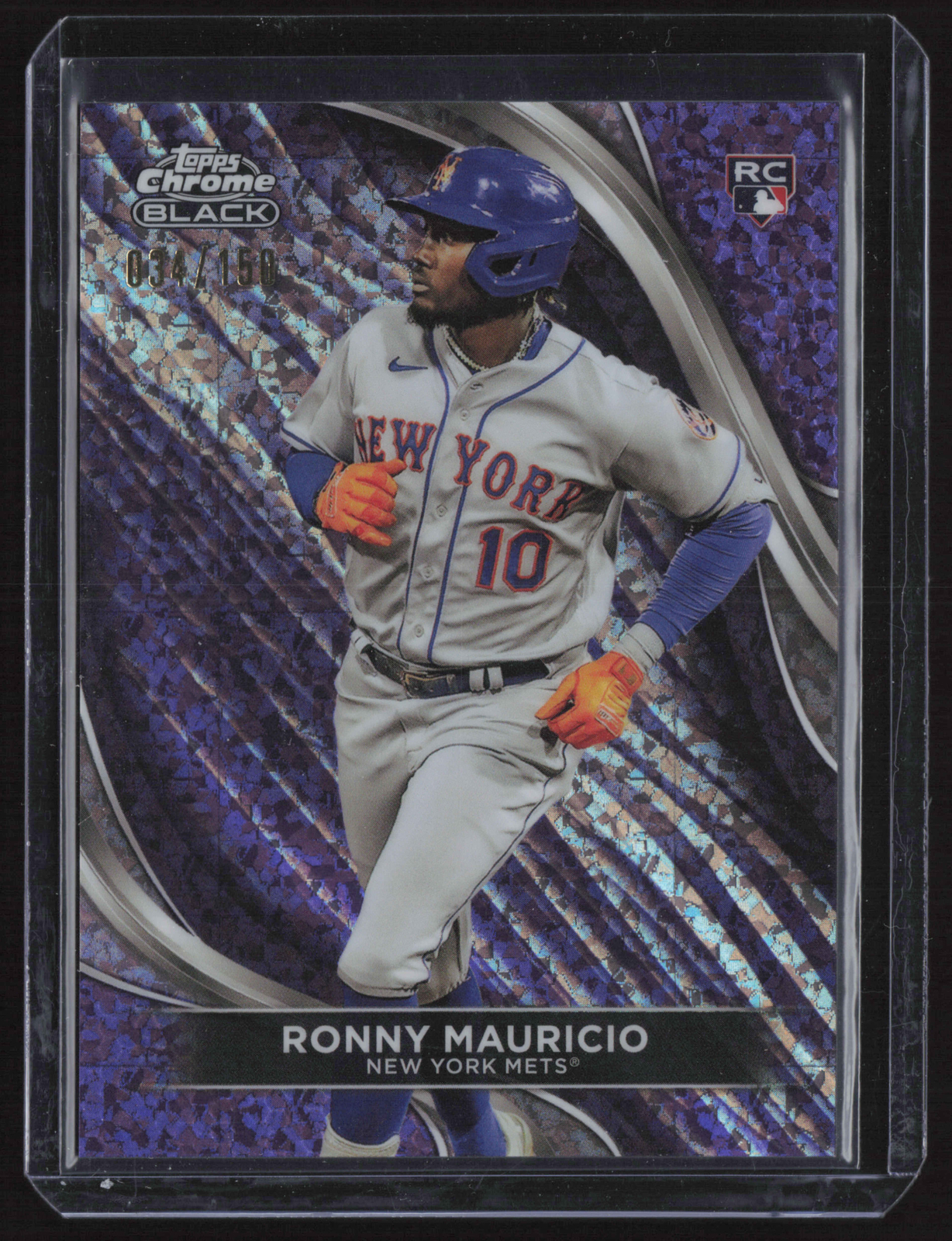2024 Topps Chrome Black #42 Ronny Mauricio Purple Mini-Diamond Refractors #/150