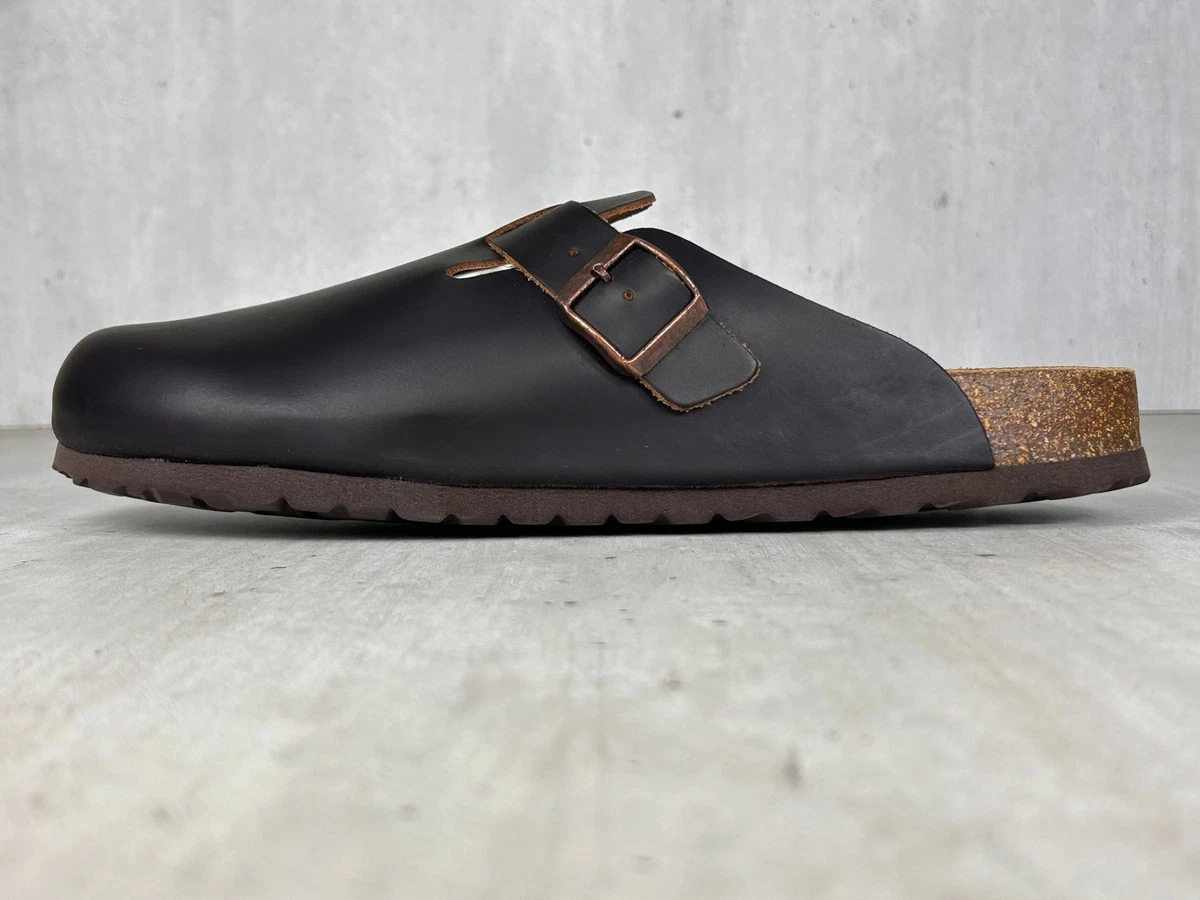 Natural Sense Unisex Hausschuhe Clog Pantoletten Sandalen Leder Schwarz 1095906 