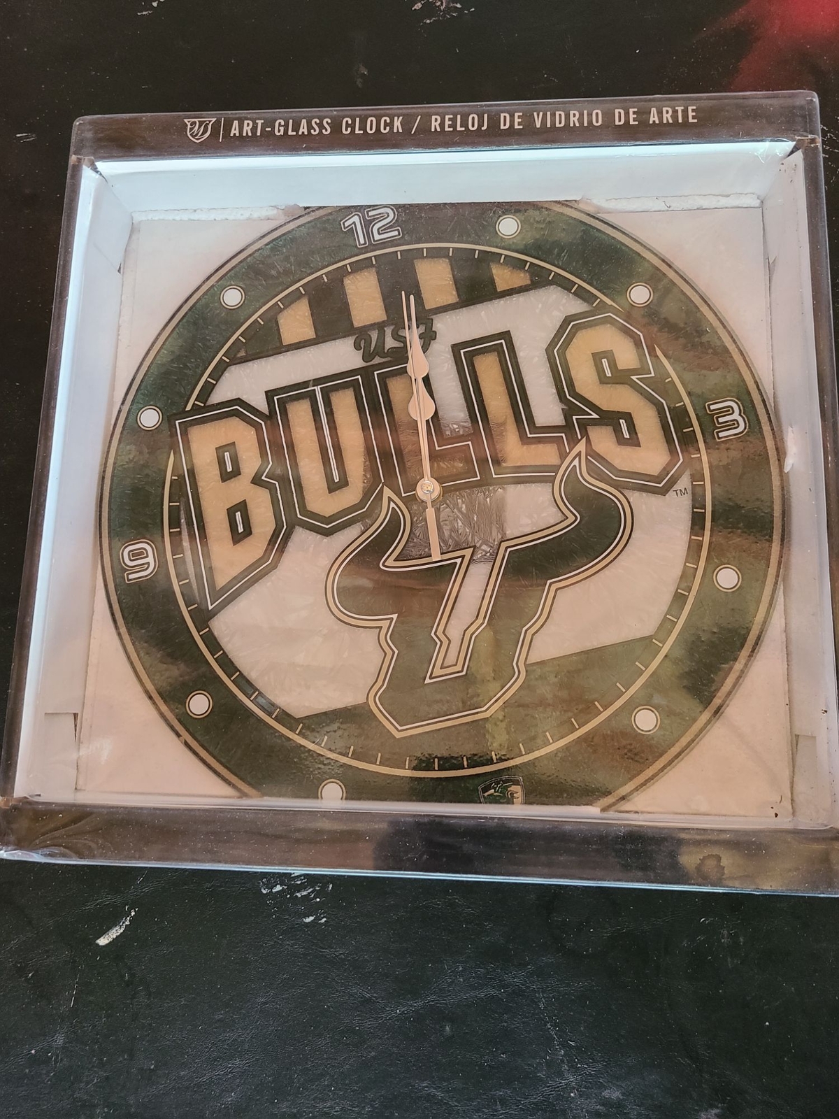 South Florida Bulls Art Glass Clock