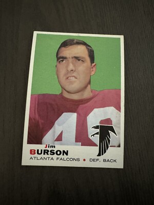 1969 Topps #159 JIM BURSON Atlanta Falcons Football Card ROOKIE RC
