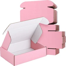 25 Pack Pink Shipping Boxes Cardboard Mailer Boxes for Packaging Gift Boxes