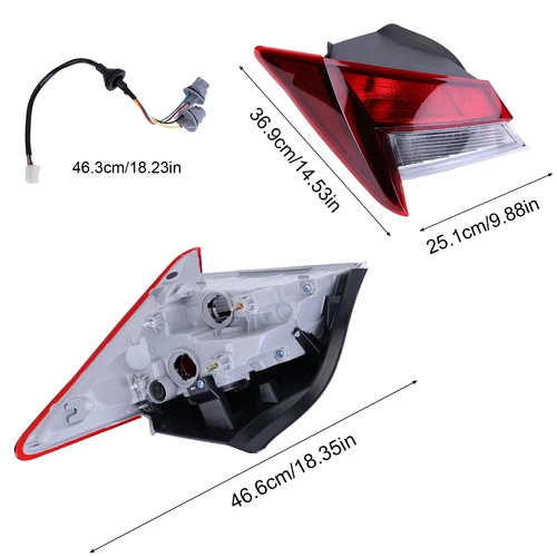 Outer Tail Light Rear Stop Lamp FOR 2021-2023 Hyundai Elantra Left Driver Side - Picture 4 of 16