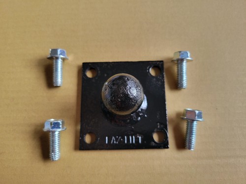 Used Tow Trailer Mounted Plate Sway Control Ball Kit Bolt On Frame w/ 4 Screws