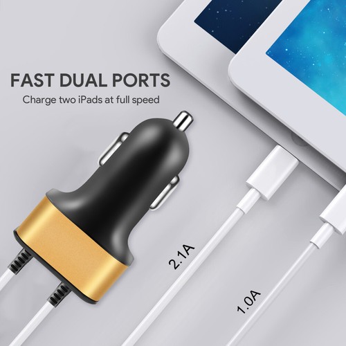 Car Charger Cup Holder Power Innverter with Triple USB Charging Ports 2.1A for - 第 10/12 張圖片