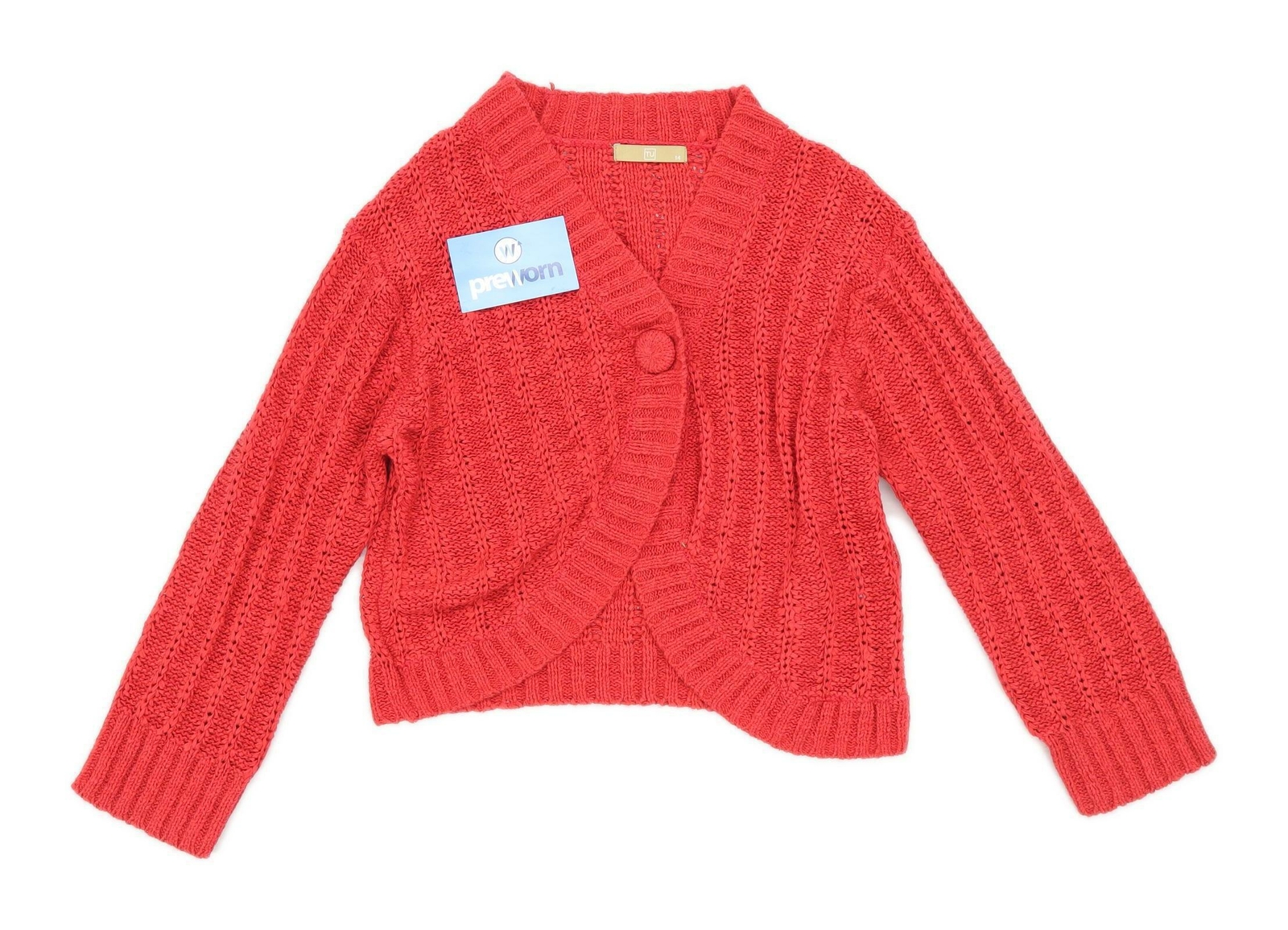 TU Womens Size 14 Textured Red Cardigan 