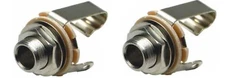 2 Switchcraft L11 Long Bushing 1/4" 6.35mm Female 2 Conductor Panel Guitar Jack