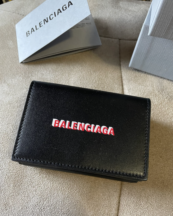 【BALENCIAGA】Shinybox Leather Essential Mini Wallet Balenciaga DOUBLE LOGO PRINT LEATHER MINI WALLET Black | eBay