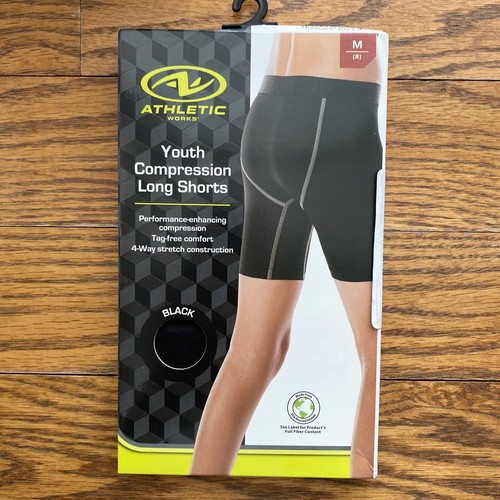 Athletic Works Youth Compression Long Shorts Black Size M (8) eBay