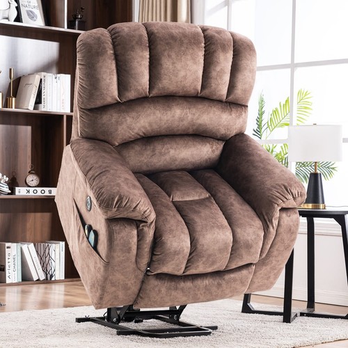 Large Electric Power Lift Recliner Chair for Elderly Big Tall W/ Massage Heat - Picture 25 of 45