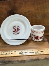 Hazel Atlas Milk Glass Childs plate and cup