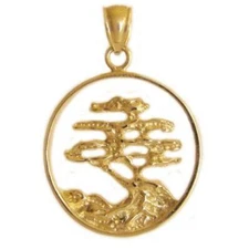 New 14k Gold Tree Pendant
