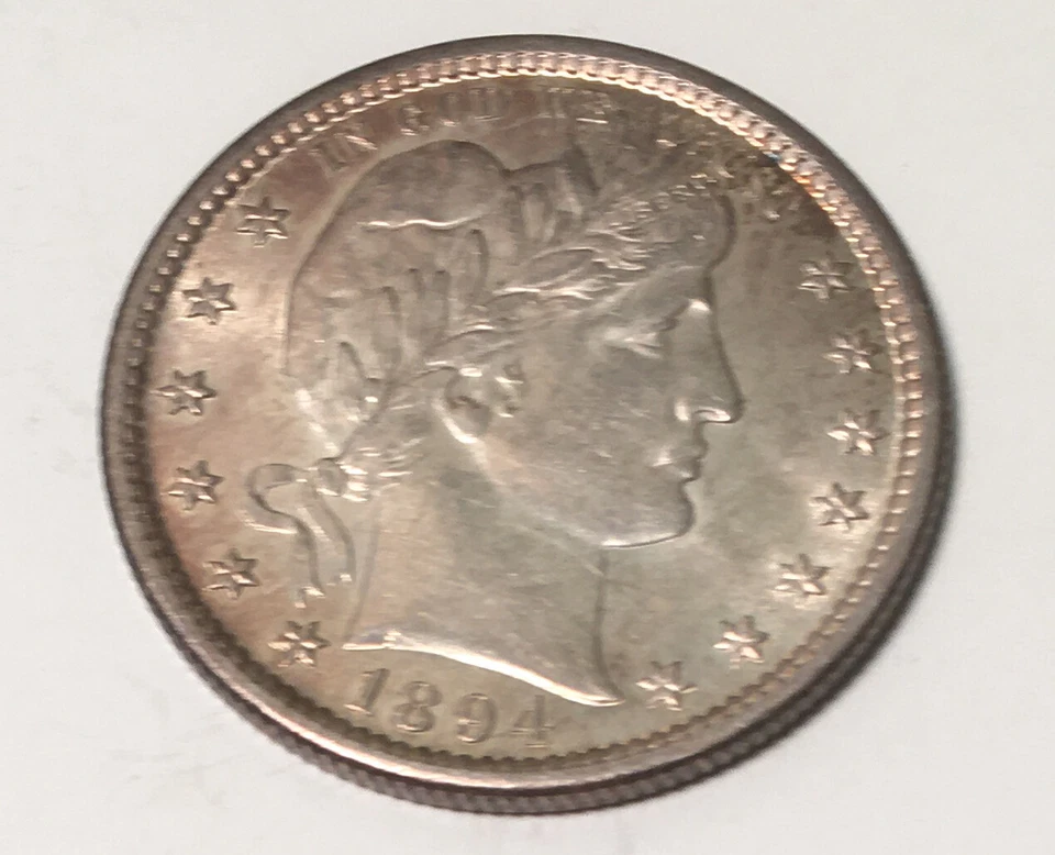 1894-S 25c Barber Silver Quarter Major Die Break Error, Gem, Sharp, Mint Luster - Image 3 of 4