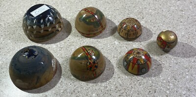 G1064~  4 Vintage Authentic Models Holland  Columbus' Travel  Nesting Balls.
