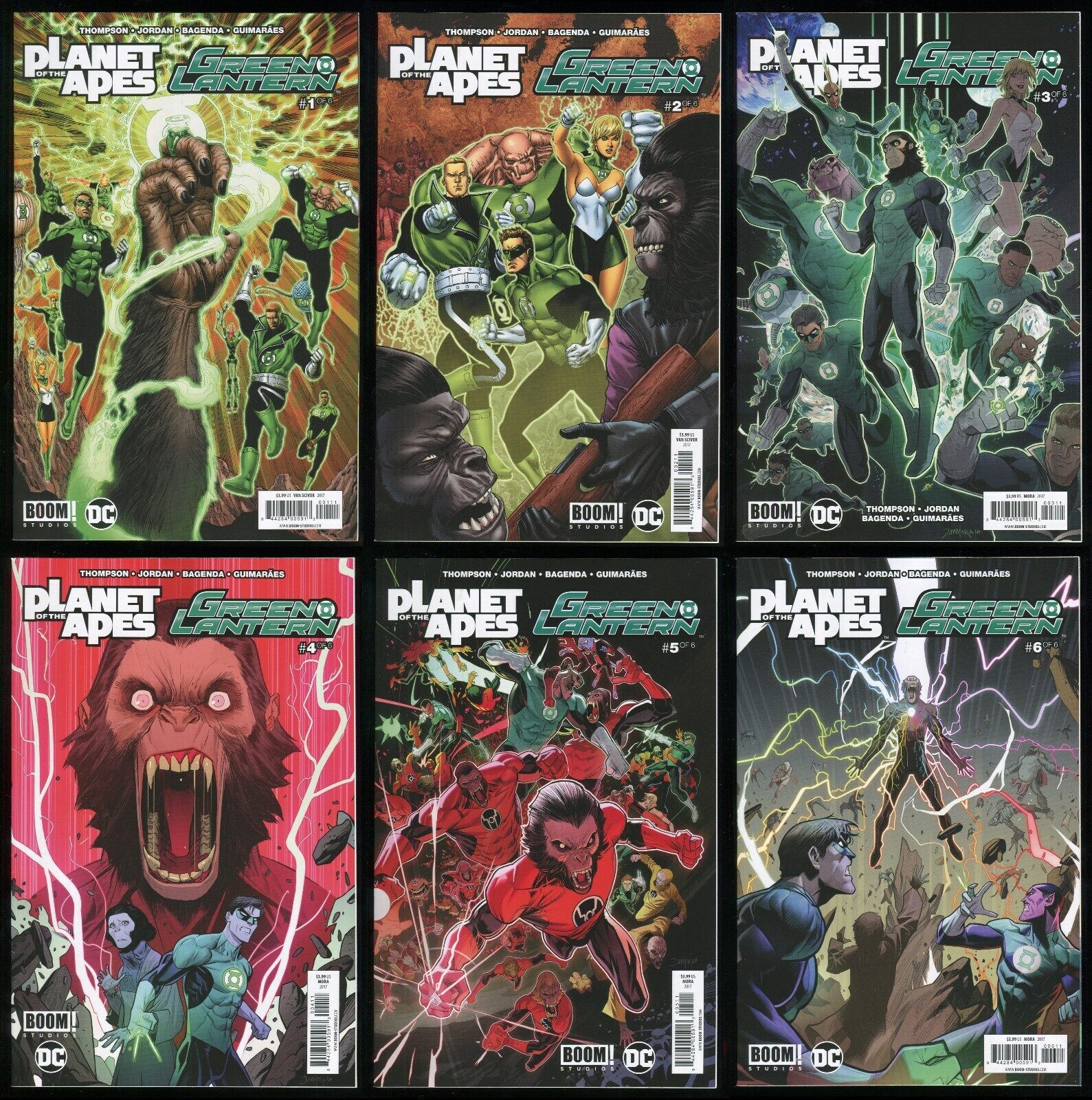 Planet of the Apes Green Lantern Cvr A Comic Set 1-2-3-4-5-6 Lot POTA Hal Jordan