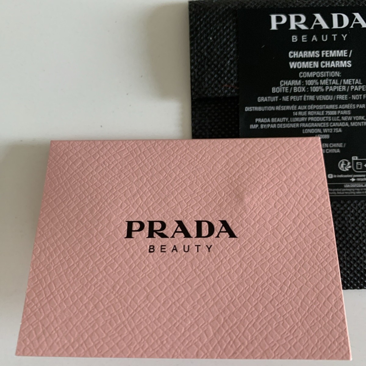 PRADA 3 Piece Charm Set Paradoxe Bottle Lipstick Keychain Beauty