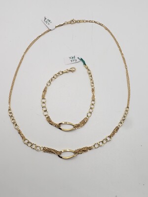 Kenivira Set Gioielli Donna: Collana E Bracciale Regolabili In Acciaio Inossidabile - Oro/Argento, Con Scatola Regalo - 2