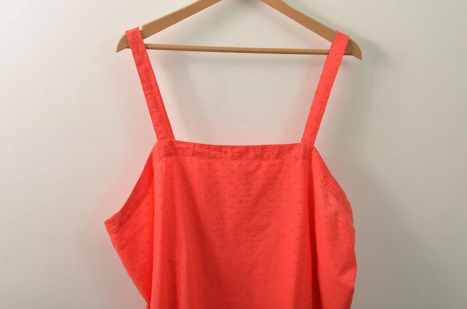 Camiseta sin mangas Falls Creek nueva con etiquetas con ojales Peplum para mujer 3X algodón naranja-rojo Foto 2 de 4
