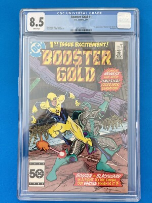 BOOSTER GOLD #1 CGC 8.5 WHITE PAGES DC COMICS 1986 JAMES GUNN SPEC