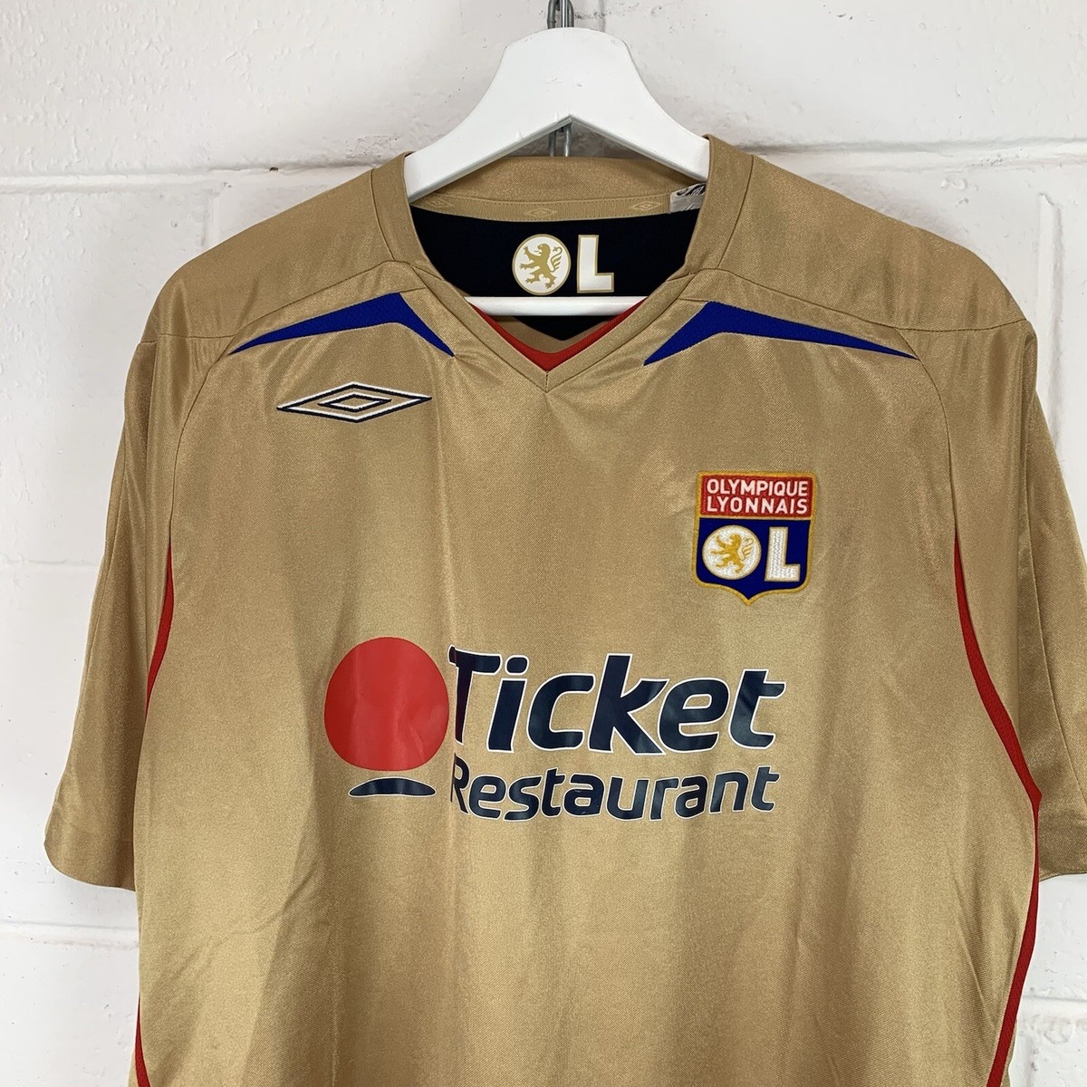 UMBRO OLYMPIQUE LYONNAIS 2007/08 AWAY VINTAGE FOOTBALL SOCCER