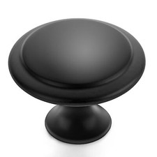 40 Pack Matte Black Kitchen Cabinet Knobs 1-1/4 Inch Round Drawer Pulls Flat ...