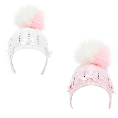 baby girl pom pom hat