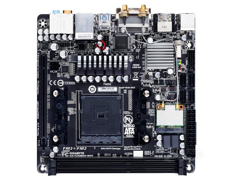 Gigabyte F2A88XN-WIFI FM2+ Motherboard with DDR3 HDMI DVI Tested Working