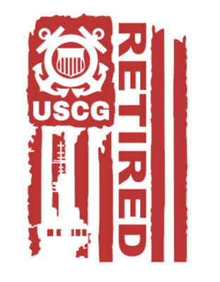 DISTRESSED USCG UNITED STATES COAST GUARD FLAG RETIRED DECAL STICKER 5 x 7.7''