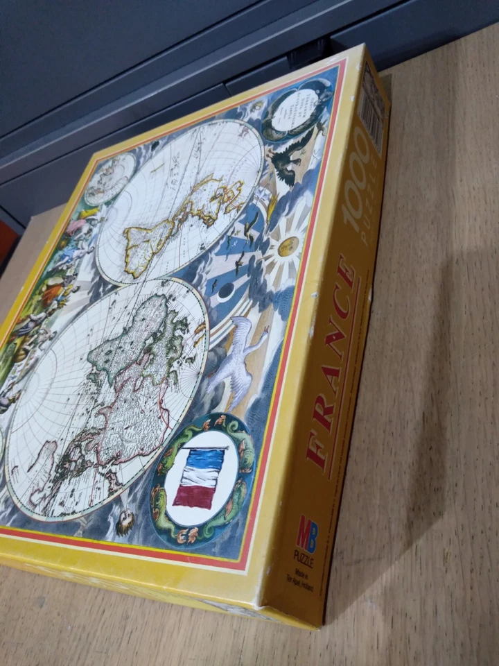 Nuovo MB France Puzzle 1000 pezzi Mappamondo scatola senza pellicola - Immagine 4 di 4