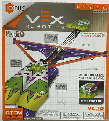 Hexbug VEX Robotics Crossfire Airplane Launcher STEM Starter 6 planes NIB NEW