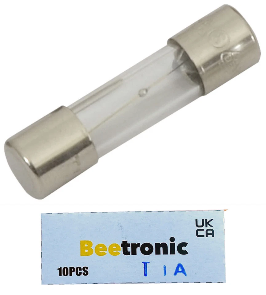 Beetronic 10 x T1A 1A 1 Amp Anti-Surge Time Delay Glass Fuse 20x5mm 250v