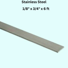 Stainless Steel Flat Bar Stock 1/8" x 3/4" x 6 Feet Rectangular 304 Mill Finish