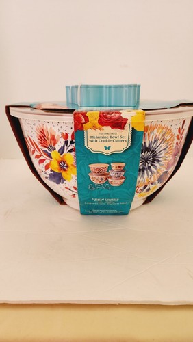 ¡Nuevo conjunto de tazones de melamina Pioneer para mujer aleteando fantasías con cortadores de galletas!