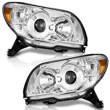 Weelmoto Pair Headlights For 2006-2009 Toyota 4runner Chrome Headlamp Leftright