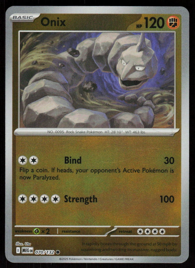 Onix 070/132 Common Mega Evolution Pokemon Reverse Holo Near Mint