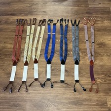 Vintage Lot of 7 Total Men  s Suspenders 6 Trafalgar USA / 1 Unknown England 