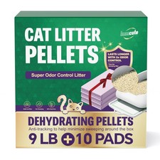 Zeolite Litter Pellets, 9lb Bag Lasts 60 Days, Odor Control Cat Litter Pellet...