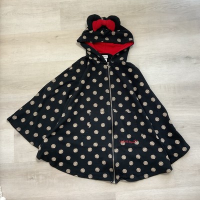 Disney Parks Authentic Apparel Minnie Polka Dot Sweatshirt Poncho XL 