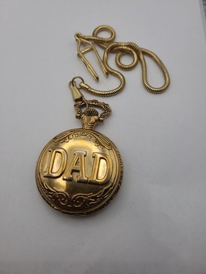 Hanslin Quartz Pocket Watch Gold Tone Dad New Battery Working