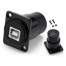 USB B To A Panel Mount Connector D Type USB 2.0 Female Coupler Data 2 PCS