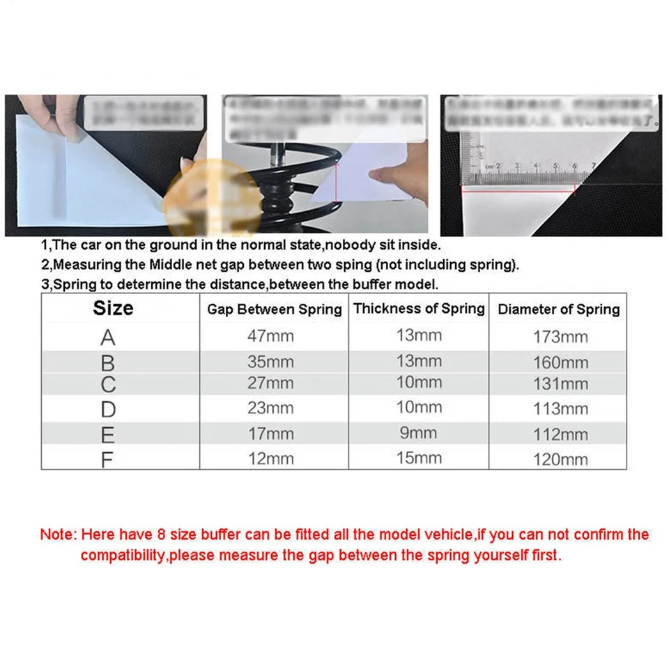 Amortiguador de goma rojo para automóvil tipo A+ 2 piezas amortiguador amortiguador amortiguador amortiguador amortiguador amortiguador de energía Foto 2 de 4