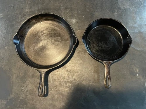2 Griswold Iron Skillets # 10 & # 6