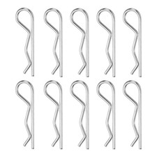 10 Pcs Hitch Pin Clip, 2.5mm x 60mm R Clips 304 Stainless Steel, Silver