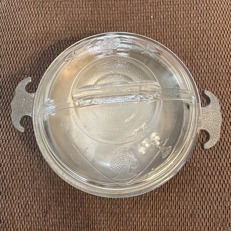 Vintage Guardian Service Round Casserole Cast Aluminum Etched Glass Lid ...