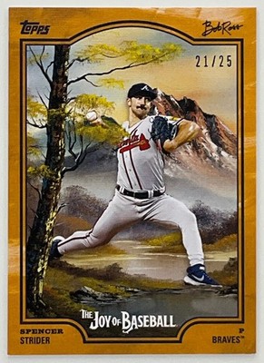 2025 Topps Bob Ross Spencer Strider Indian Yellow /25 Braves